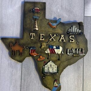Texas State Wall Decor Plaque - Multicolor
